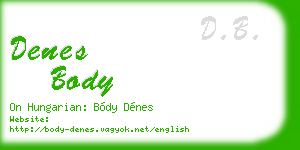 denes body business card