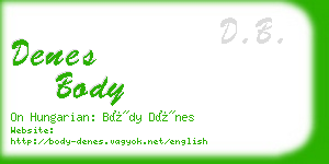 denes body business card